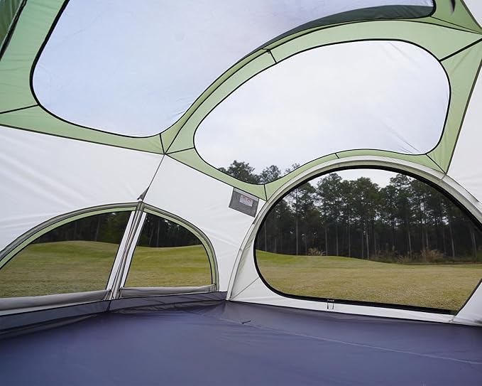 Vidalido 3-4 Person Camping Tent with 2 Large Mesh Door 4 Mesh Window Family Tents, Double Layer Waterproof Portable Easy Setup Camp Tent, Canvas Dome Tents for Camping Outdoor Hiking and Backpacking