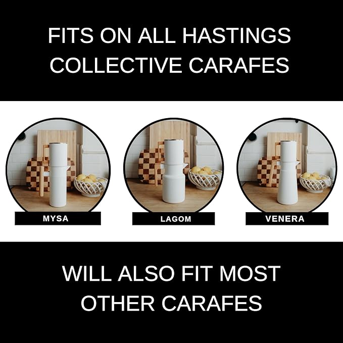 HASTINGS Pour Over Coffee Dripper - Stainless Steel Pour Over Coffee Filter, Metal Paperless Reusable Double Mesh Cone Filter with Wood Handle - Coffee Maker for Single Cup Brew up to 68 OZ (White)