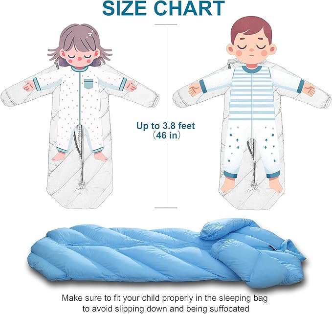 T40 Toddler Sleeping Bags Boys Girls | Ages 2-4 | Puffy Kids Sleeping Bag Camping Sleepovers |up to 46 in| Lightweight Compact Comfort for Indoor Outdoor Machine Washable