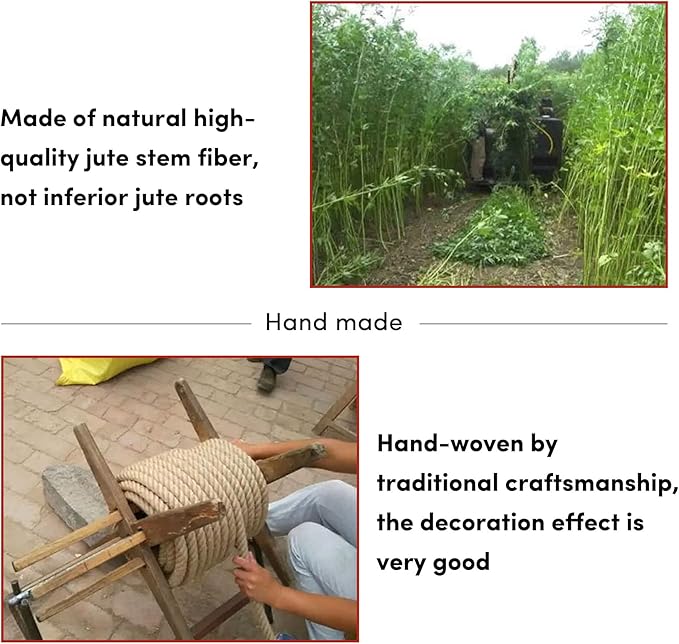 Twisted Manila Rope 1.5 in x 50 feet Natural Hemp Rope for Docks Railing Nautical Landscaping Crafts Tug of War Marine Tie-Downs Hammock Home Decorating