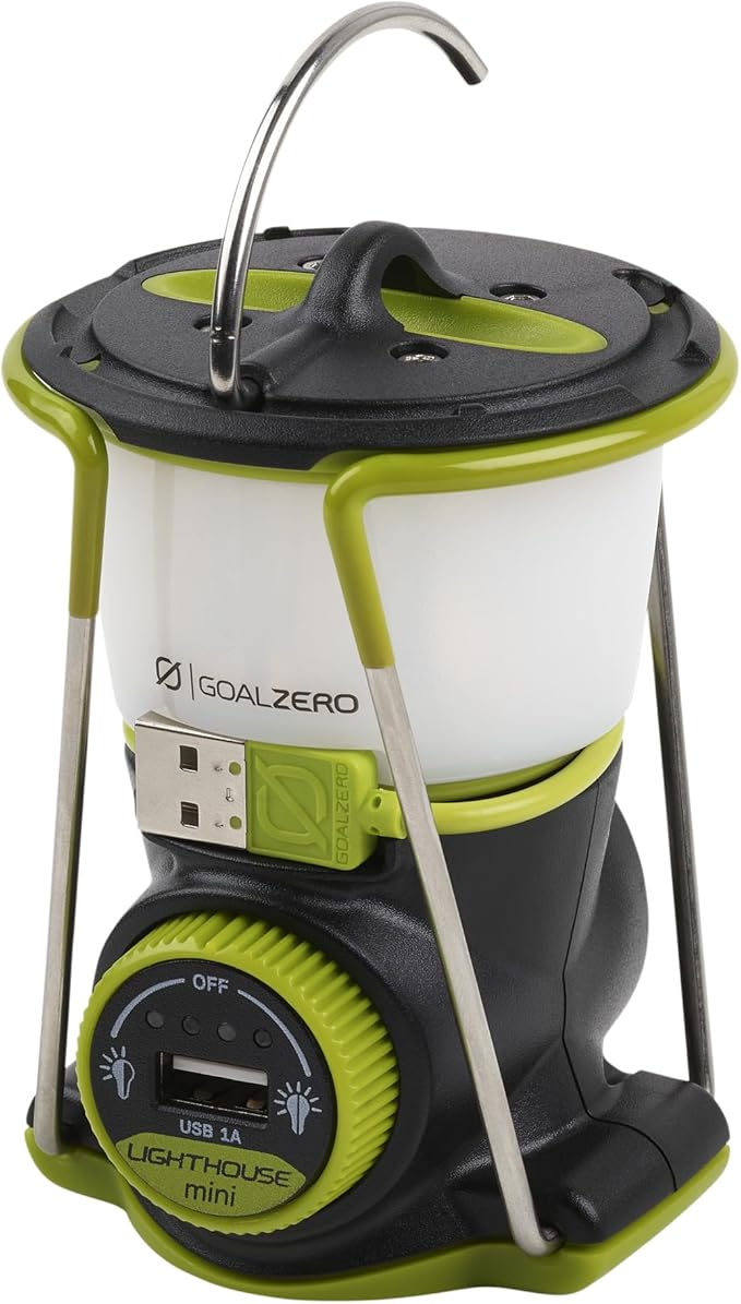 Goal Zero Lighthouse Mini Core Lantern, Small Solar-Powered and USB Lantern for Camping and Emergency Use