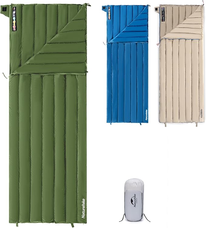 Naturehike Ultralight Backpacking Down Sleeping Bag for Adults, 650 Fill Power Sleeping Bag for 42/52℉, 20oz Compact Lightweight Sleeping Bags for Hiking Camping 3 Seasons