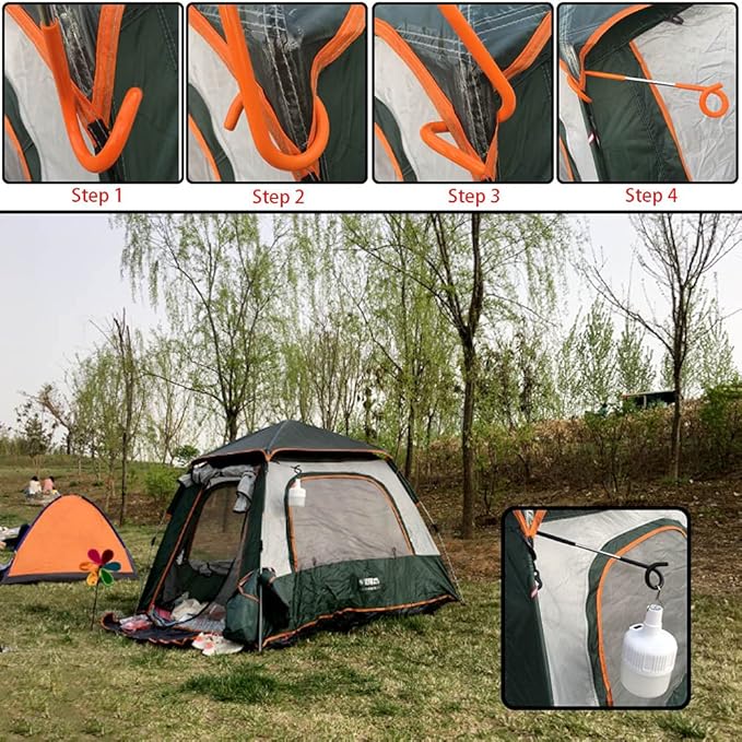 Camping Lantern Hook Hanger Tent Light Outdoor Lamp Hanger Non-Slip for Camping Hiking - 2pcs