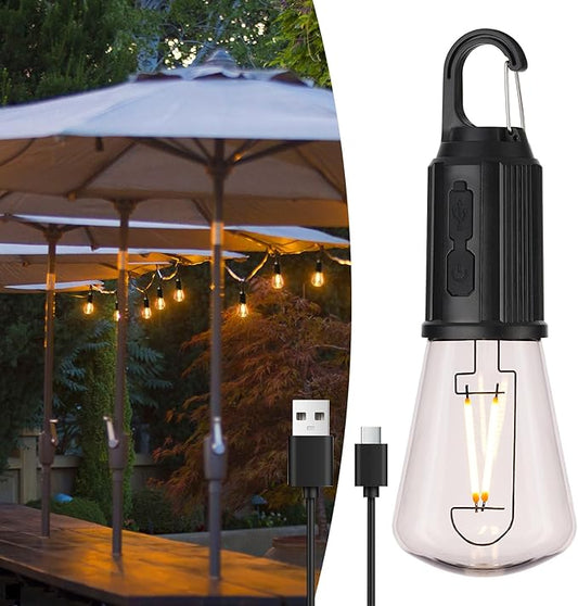 Battery Operated LED Lights - 2W 2700k Soft White, 3 Modes, Hook for Outdoor/Umbrella/Lantern, Waterproof, Portable, 1 Pack