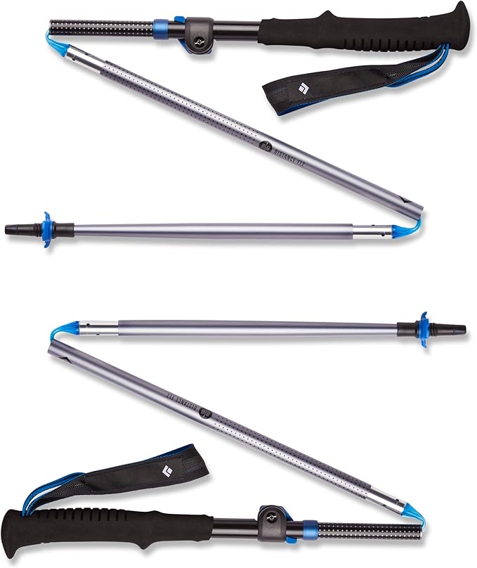 Black Diamond Distance FLZ Trekking Poles, Pair of Foldable, Lightweight, Adjustable Length Aluminum Hiking Poles