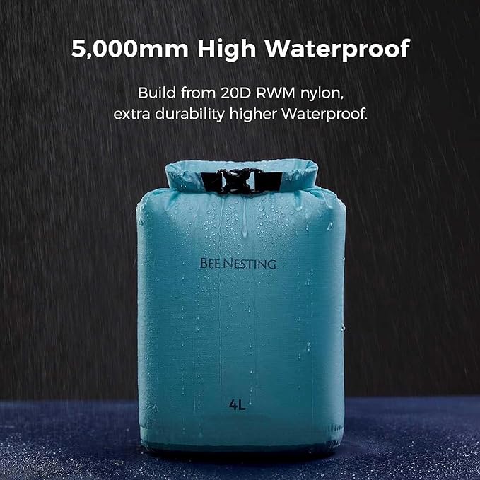 Ultralight Dry Bags 3 Piece Set - Waterproof Siliconized Dry Sack Accessory for Lightweight Travel, Boating, Kayaking, Camping, Swimming(Purple, 2L 4L 8L 3 Pack)