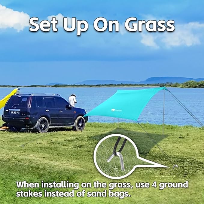 Beach Shade Tent, Portable Easy Pop Up Beach Canopy, UPF50+ Sun Protection Shelter, Windproof & Water Resistant, Perfect for Family