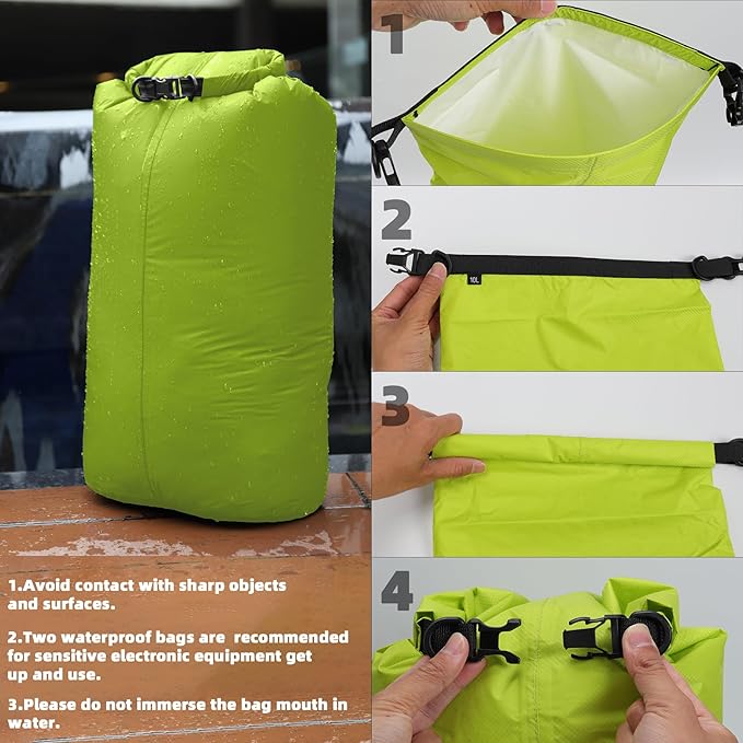 Desoto Waterproof Dry Bag - Roll Top Waterproof Backpack Sack Keeps Gear Dry, PU5000mm, for Kayaking,Boating, Hiking, Camping (Blue, 20L)