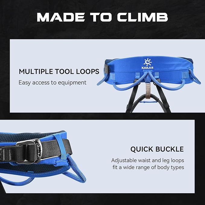 KAILAS B4 Rock Climbing Harness Men Roofing Harness Safety Belt Climbing Gear Adjustable Mountaineering Lightweight