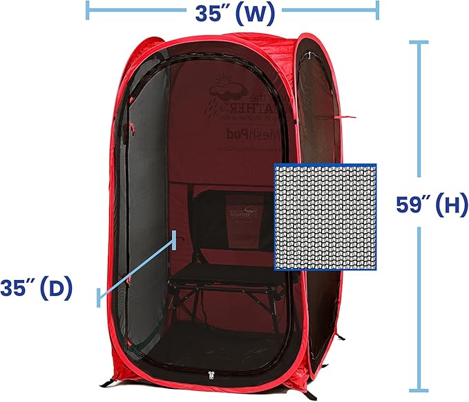 WeatherPod® The Original Shark Tank MyPod™ Mesh 1-2 Person Pop-Up Screen Pod - Keeps Out Bugs, Mosquitos, and Harmful UV Rays - UPF 50 for Maximum Protection from The Sun