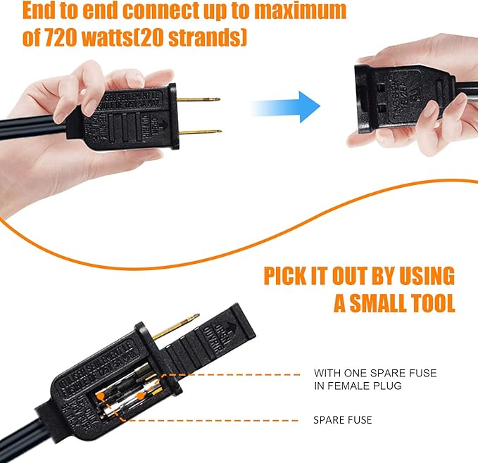 DGE Outdoor LED String Lights 54 FT Patio String Light Shatterproof & Waterproof IP65, 18 AWG UL Listed Wire Bright String Light for Patio, Backyard, Gazebo, Porch, Wedding Party