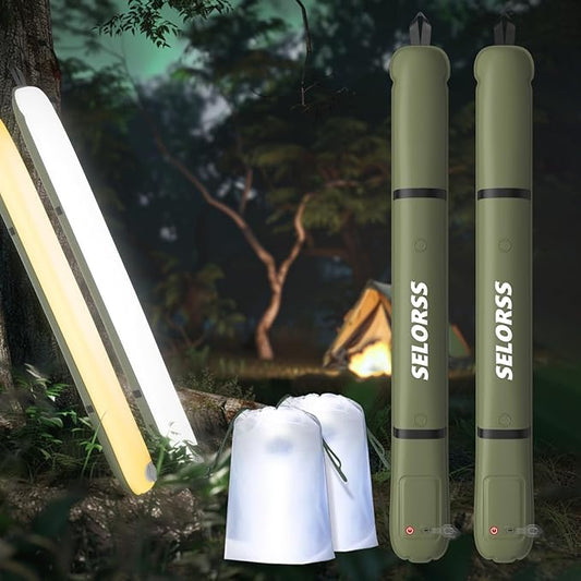 SELORSS Inflatable Outdoor Camping Light, Meets IP66 Waterproof Standard, Provides 2000 mAh Charging, Suitable for Camping, Hiking, Traveling and Other Outdoor environments.