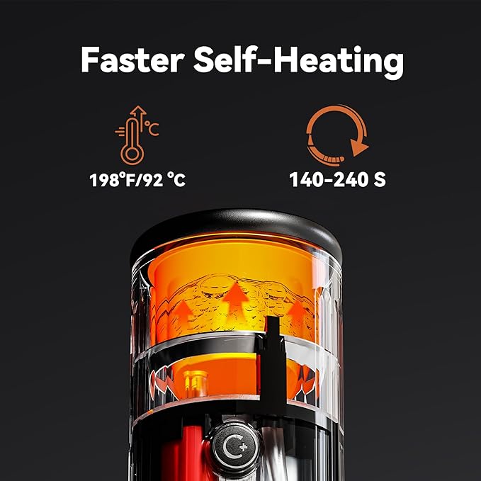 CERA+ Self-Heating Portable Espresso Machine,Up to 8 Cups per Charge & 22 Bar, 13500mAh, CERApresso Works with NS Capsules & Grounds, Electric Coffee Maker for Camping,Hiking,Office & Car/Air Travel