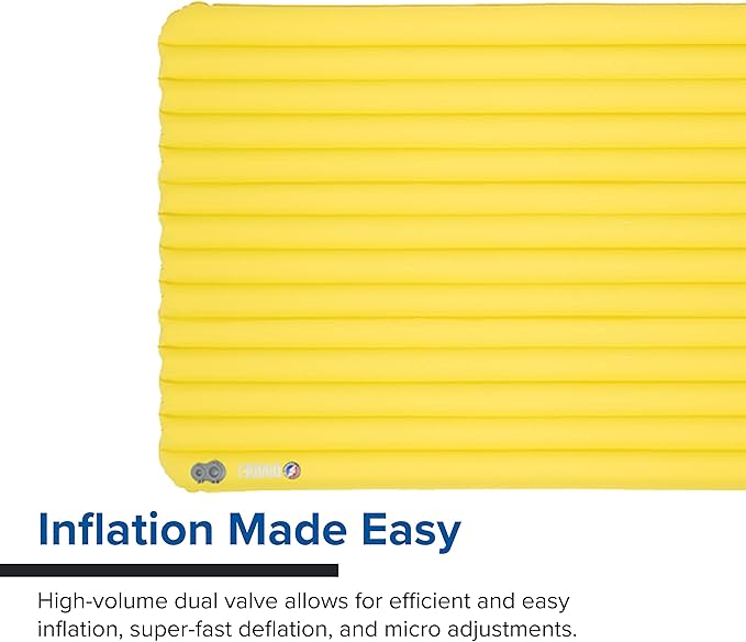 Big Agnes Divide Insulated | Lightweight, Compact, 3-Season Air Chamber Sleeping Pad, Double Wide, Warm Olive