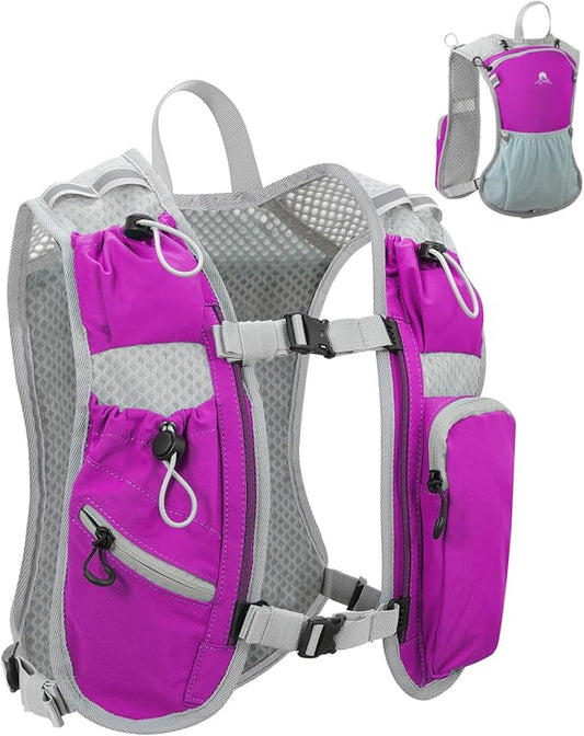Running Vest for Women and Men, Hydration Backpack for Runners, Trail, Hiking, Biking and Walking, with Front Phone Holder, Adjustable Chest and Waist Strap