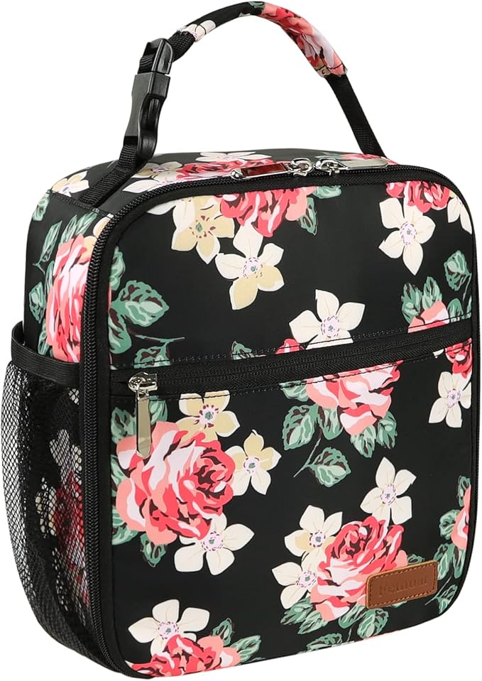 Lunch Box for Men Women Adults Small Lunch Bag for Office Work Picnic - Reusable Portable Lunchbox, Penoy Flower