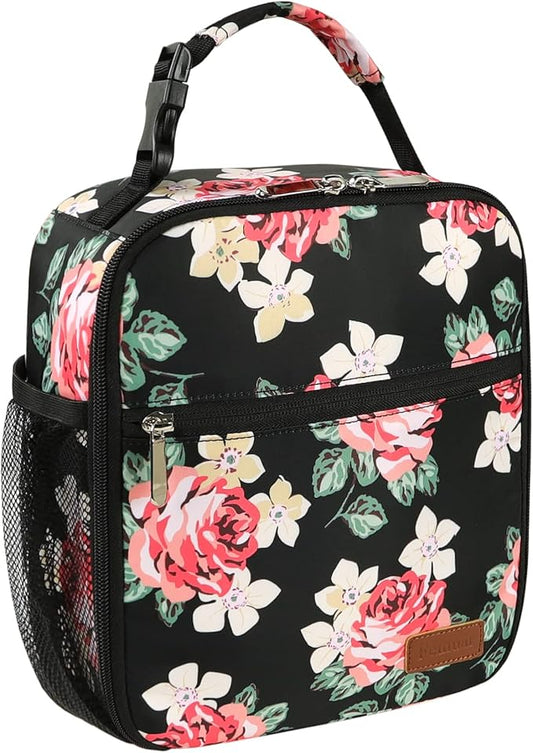 Lunch Box for Men Women Adults Small Lunch Bag for Office Work Picnic - Reusable Portable Lunchbox, Penoy Flower