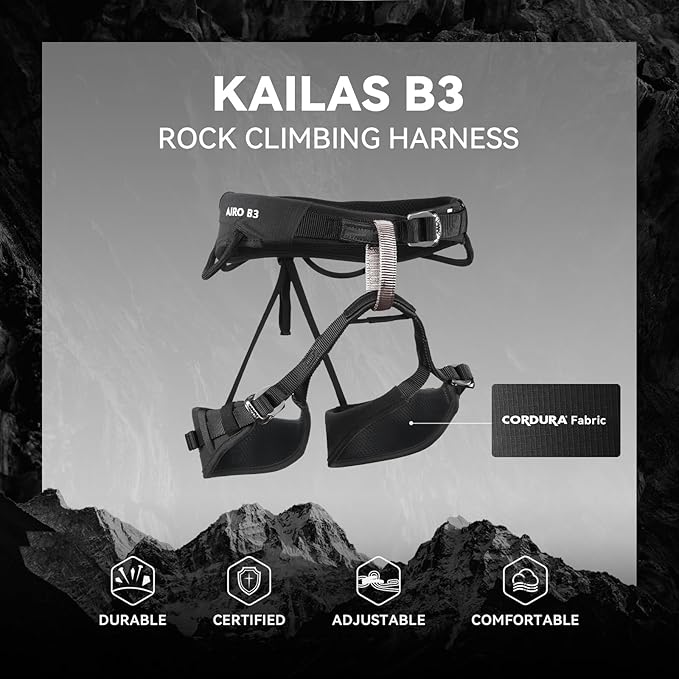 KAILAS B3 Rock Climbing Harness Men Adjustable Roofing Harness Indoor Climbing Rappelling Harness Women Protect Durable