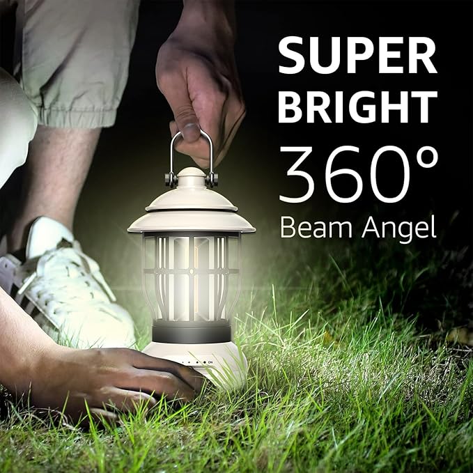 Camping Lantern, COB Lantern for Power Outage, Suitable for Indoor and Outdoor, Beige