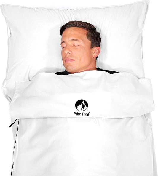 Pike Trail Sleeping Bag Liner – Travel and Camping Sheet, Lightweight and Compact Insert with Full Length Zipper and Guarantee