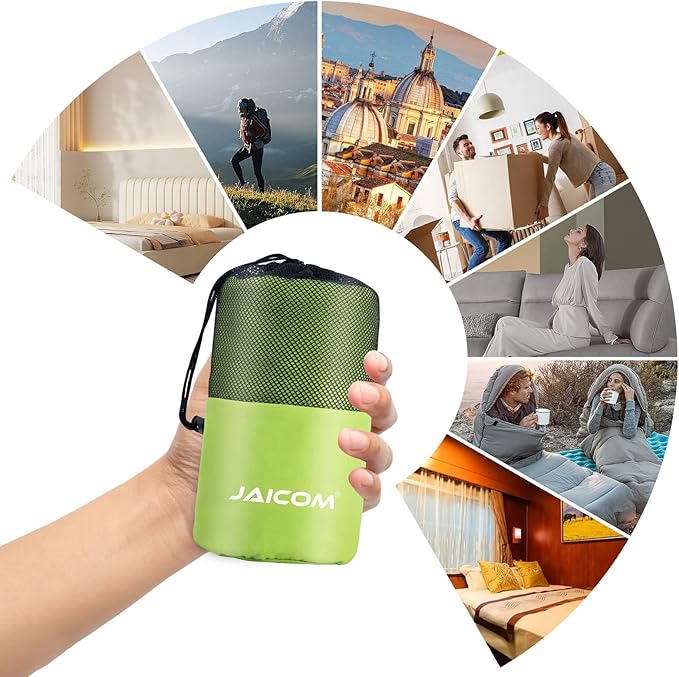 Sleeping Bag Liner, Travel Sheets & Adult Sleep Sack, Ultralight and Portable Summer Sleeping Bag - Ideal for Backpacking, Hotels and Hostels, Business Trips, Camping