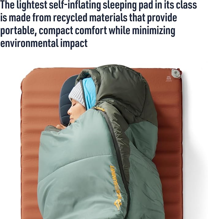 Sea to Summit Pursuit Self-Inflating Sleeping Mat for Camping and Backpacking, Tapered - Large (78 x 25 x 2 inches)