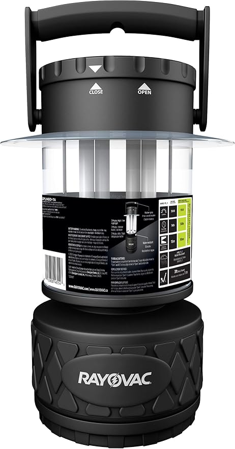 Rayovac Sportsman LED Camping Lantern, Battery Powered Lantern, Water Resistant Hurricane Supplies and Emergency Light, Pack of 1