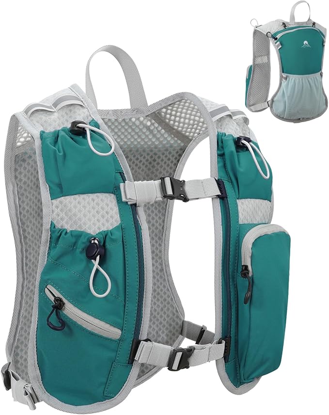Running Vest for Women and Men, Hydration Backpack for Runners, Trail, Hiking, Biking and Walking, with Front Phone Holder, Adjustable Chest and Waist Strap