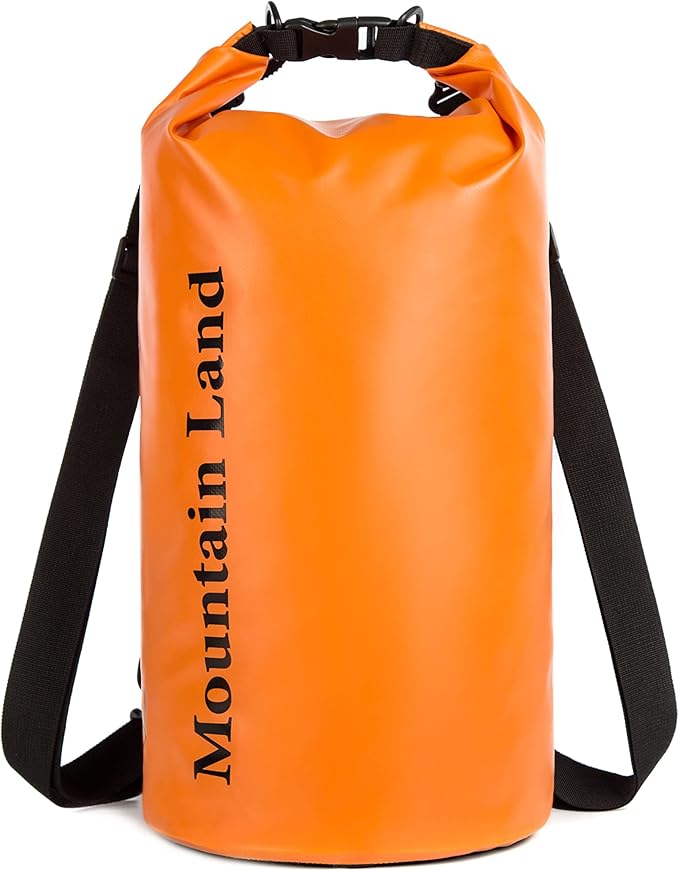 Mountain Land Waterproof Beach Dry Bag 30L Roll Top Backpack Boat Bag Dry Sack for Kayaking Rafting Fishing Hiking Camping Orange