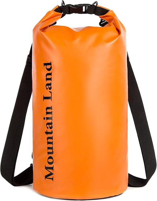 Mountain Land Waterproof Beach Dry Bag 30L Roll Top Backpack Boat Bag Dry Sack for Kayaking Rafting Fishing Hiking Camping Orange