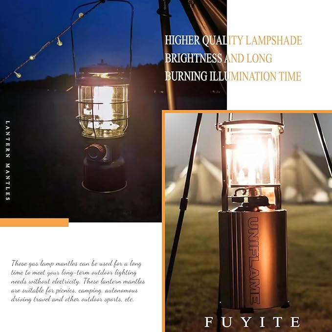 32 Pcs Propane Lantern Mantles, U Shape Mantles for Propane Lantern Gas Lamp Mantles Gas Lantern Mantles Gas Lantern Covers Mantles for Outdoor Camping Lantern