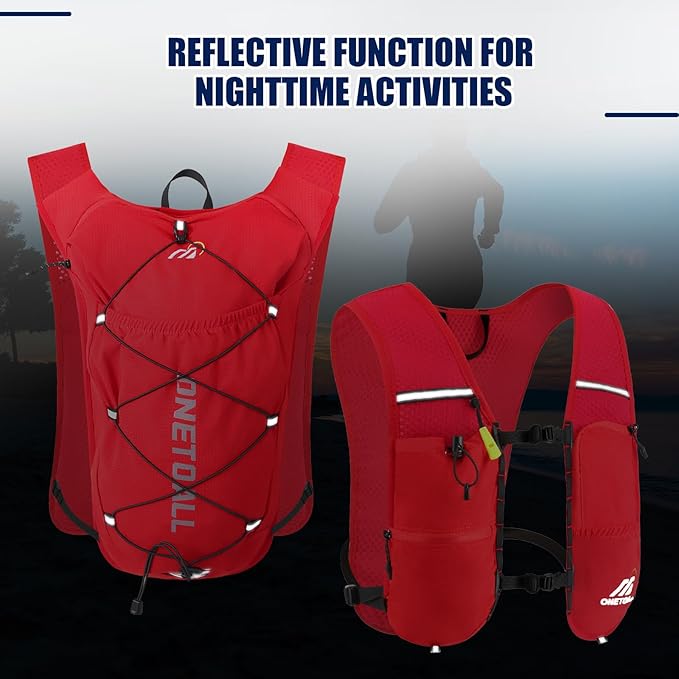 Running Vest for Women & Men, Lightweight 150g Hydration Backpack, 6L Pack for Trail Running, Marathon, Hiking, Cycling, Jogging, Adjustable Fit