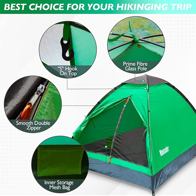 2 Person Camping Dome Tent,Waterproof Lightweight Portable Tents for Outdoor Camping Hiking Travel