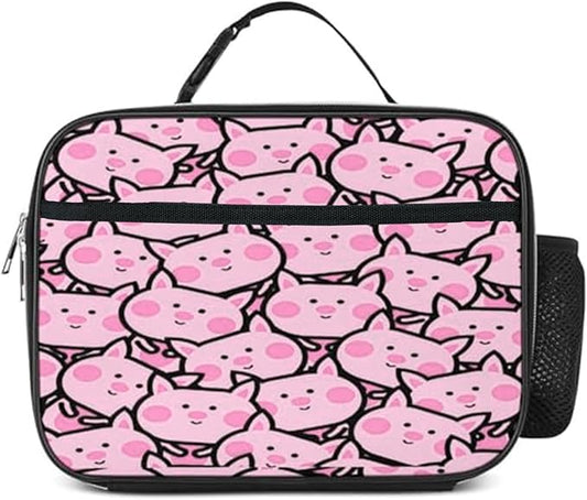Pig Lunch Bag Insulated Reusable Lunch Box Kids Girls Boys Cooler Thermal Tote Bag For Men Women School Work Picnic