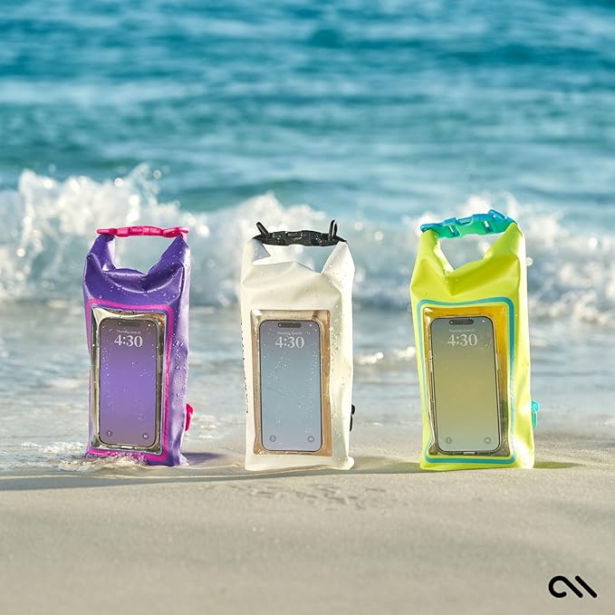 Case-Mate Citrus Splash Mini IP68 Waterproof Bucket Bag - Roll Top Dry Bag 2L Cap with Waterproof Pouch for Swimming Kayaking Boating Travel and More - For Phones Up to 7"