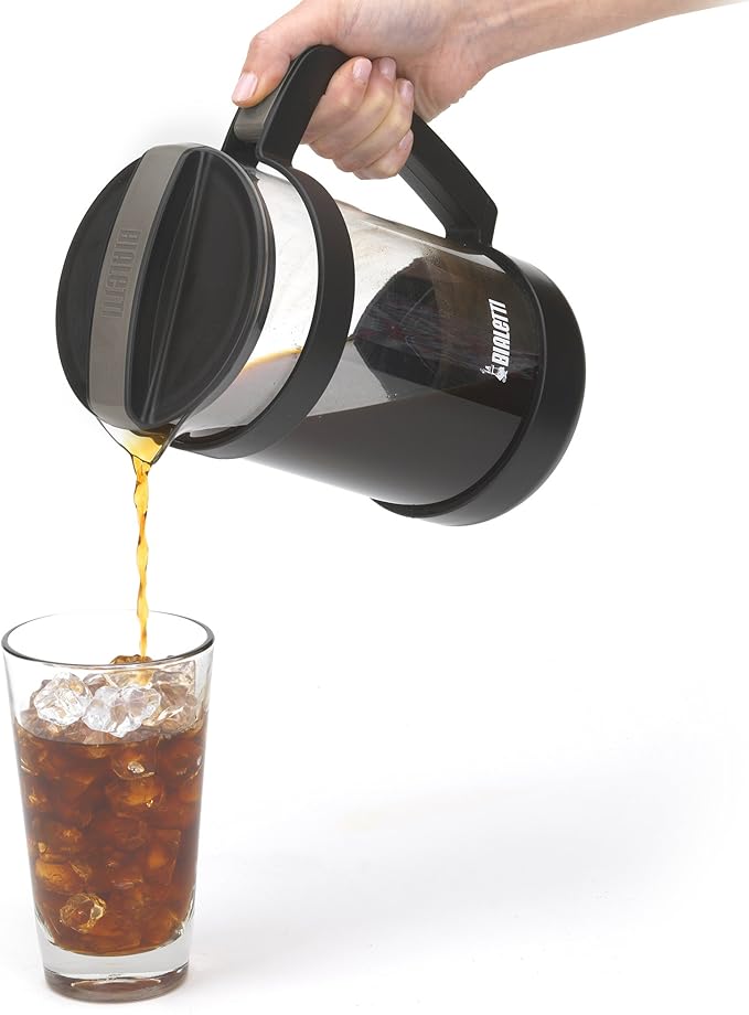 Bialetti Cold Brew Coffee Maker 06765 – Glass Carafe & Stainless Steel Mesh Filter – Compact, Portable Cold Brew Iced Coffee Maker & Tea Infuser – Best For Coarse, Ground Coffee, 24oz