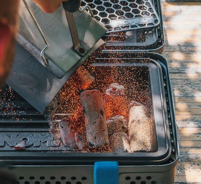 Nomad Fire 100% All-Natural Hardwood Charcoal | 10 LBS | Thai-Style Binchotan | Long Burning (4-6 hrs), High Heat, Low Ash, Low Smoke. Pro Charcoal for Nomad, Kettles, Kamados, Charcoal Smokers