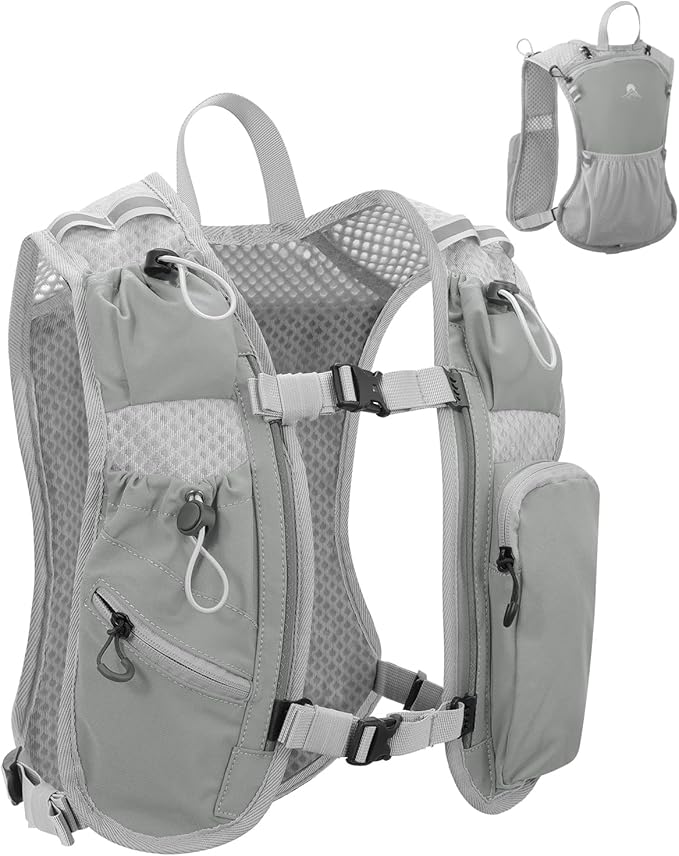 Running Vest for Women and Men, Hydration Backpack for Runners, Trail, Hiking, Biking and Walking, with Front Phone Holder, Adjustable Chest and Waist Strap
