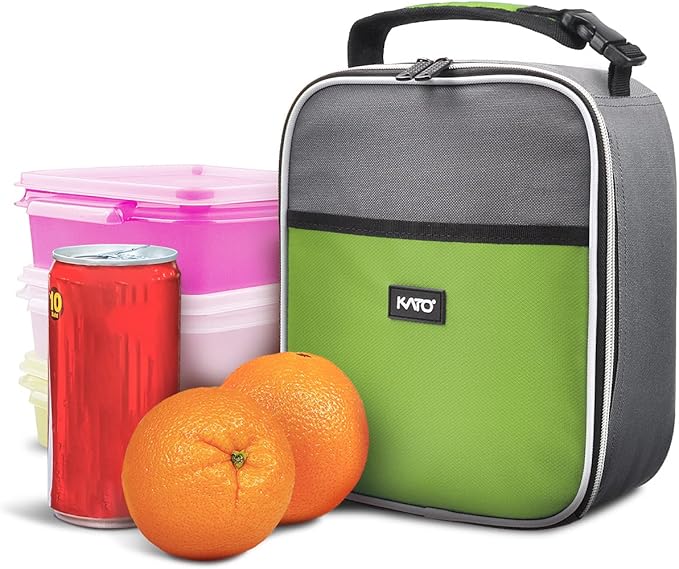 Insulated Lunch Box for Men Women, Portable Thermal Small Lunch Bag for Office Work Picnic, Reusable Compact Lunchbox Cooler Tote for Adults,Green