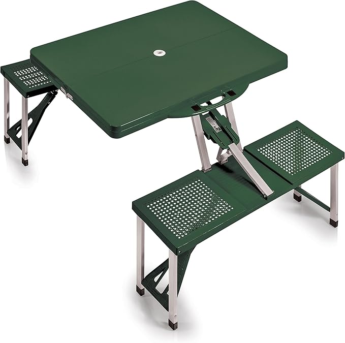 PICNIC TIME Folding Picnic Table, Camping Table, Outdoor Table with Umbrella Hole