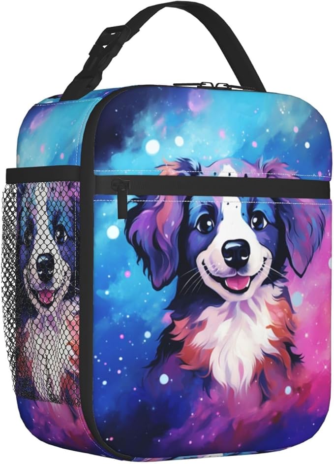 Galaxy Dog Printed Lunch Box for Kids Boys Girls, Cute Dog Animals Insulated Lunch Bag for Women Men, Leakproof Durable Lunch Cooler for School Work Picnic