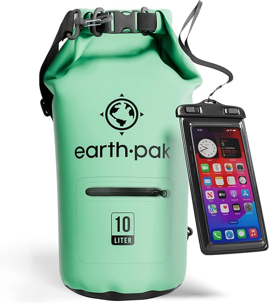 Earth Pak Waterproof Dry Bag with Zippered Pocket - Waterproof Dry Bag Backpack Keeps Gear Dry