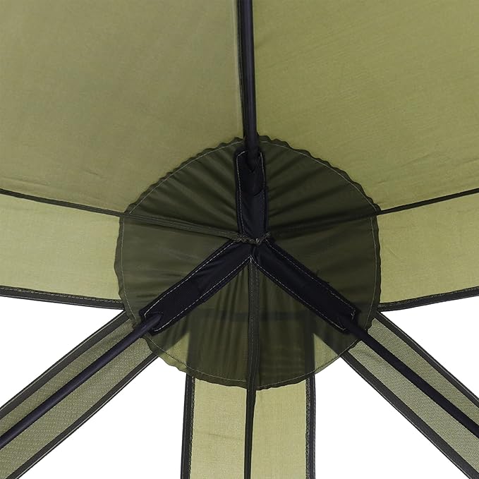 CLAM Pop Up Screen Tent, Outdoor Camping Gazebo Canopy, Traveler, 6' x 6', Green