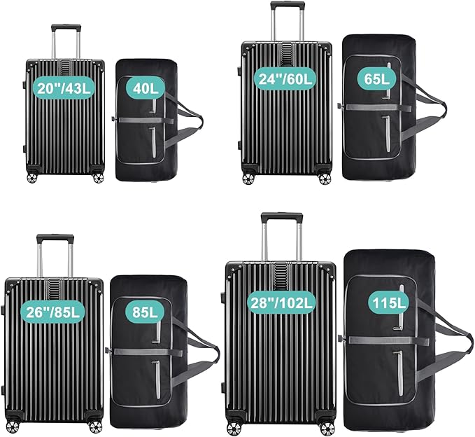 Dimayar 85L Travel Duffle Bag for Men Women - Foldable Duffel Bag with Shoes Compartment - Overnight Bags Waterproof & Tear Resistant(Black)