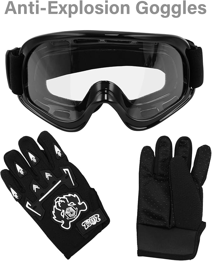 TCT-MOTORPARTS DOT Youth Kids Motocross ATV Helmets Offroad Street Dirt Bike Go-Kart BMX MX Full Face Helmet Carbon Fiber Samll Size