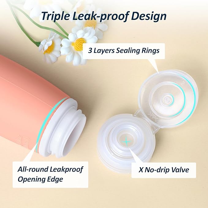 PACKISM TSA Approved Toiletry Bag with Bottles - Travel Essentials 8 Pack Leakproof 3.4oz Silicone Travel Bottles for Toiletries, Shampoo Conditioner Lotion Body Wash BPA Free, Pink