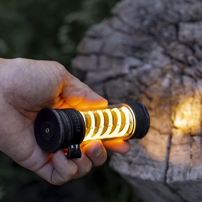 Barebones Edison Light Stick – Tumbled Steel, USB Rechargeable LED Lantern and Flashlight with 7 Modes, 40+ Hour Run Time, Camping Essentials Without Magnetic Base