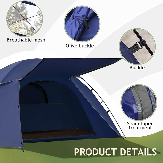 Forceatt Tent for 1-2 Person PU3000mm Water Resistance Camping Tent Lightweight Tent with Vestibule Suitable for Camping Hiking Scout Easy Setup