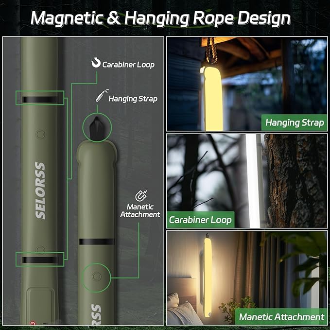 SELORSS Inflatable Outdoor Camping Light, Meets IP66 Waterproof Standard, Provides 2000 mAh Charging, Suitable for Camping, Hiking, Traveling and Other Outdoor environments.