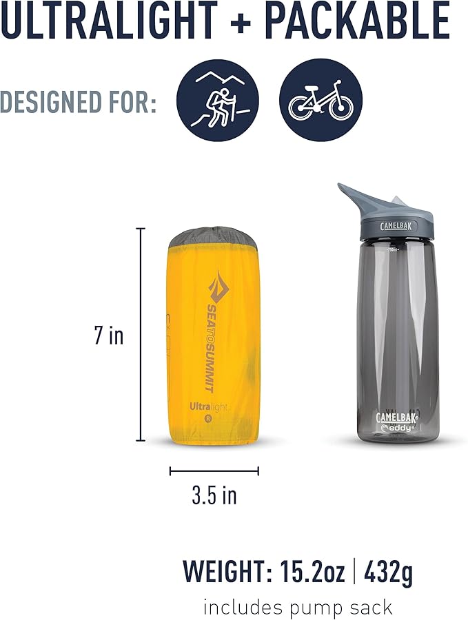 Sea to Summit Ultralight Backpacking Air Mattress, Regular (72 x 21.5 x 2 inches)